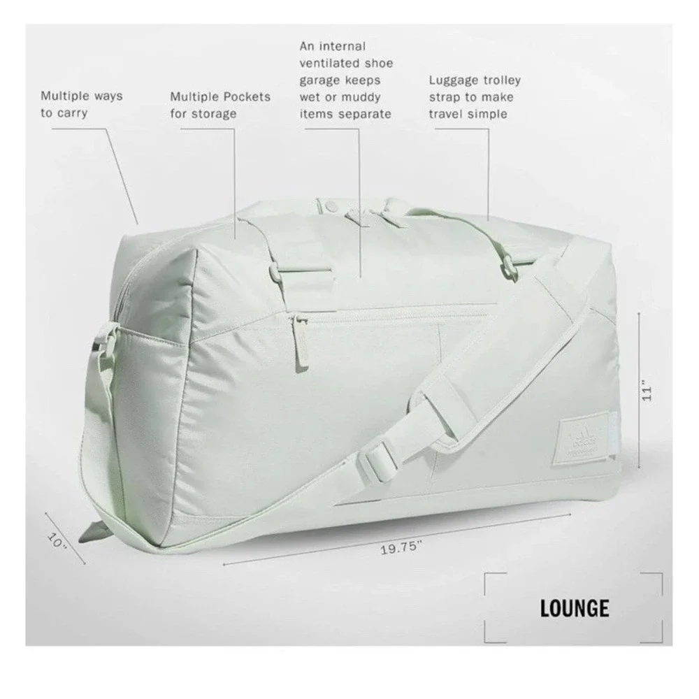 Adidas Lounge Duffel Bag Ventilated Shoe Linen Green NWT IU9306